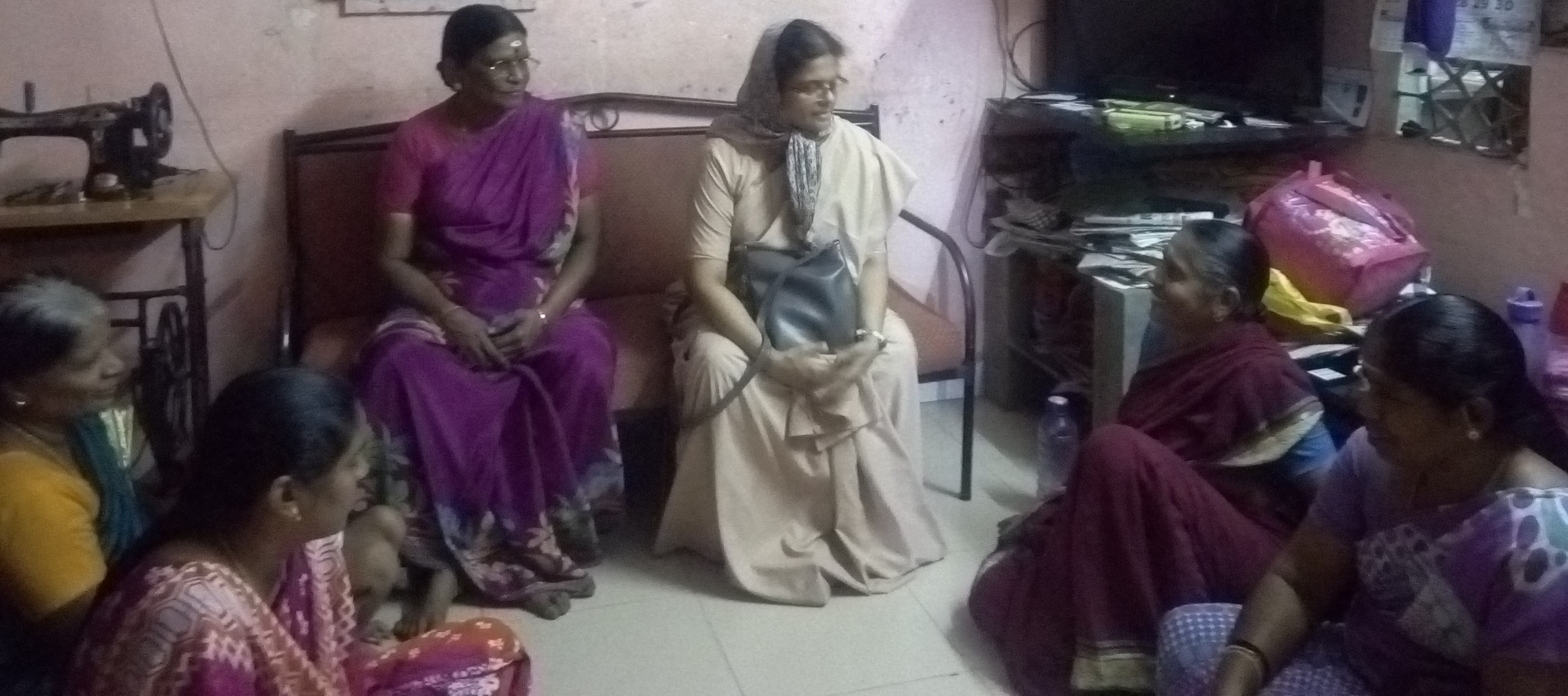 Social Development Coordinator monitoring visit at Saidapet, SHGs 