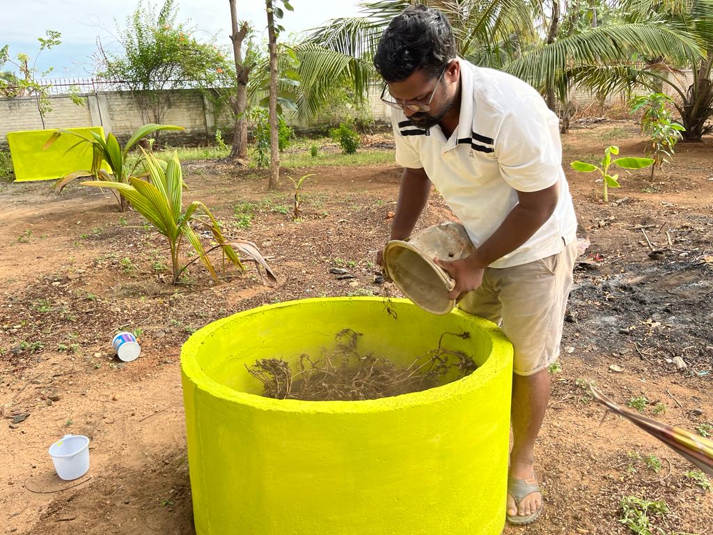 Preparing Vermi composting for Kitchen Gardening on 25th July 2023 