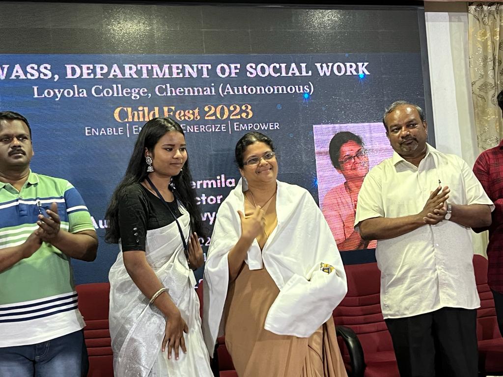 Sr.Shermila was invited as Valedictory speaker guest at Dept of social work Loyola college - 19-02-2023