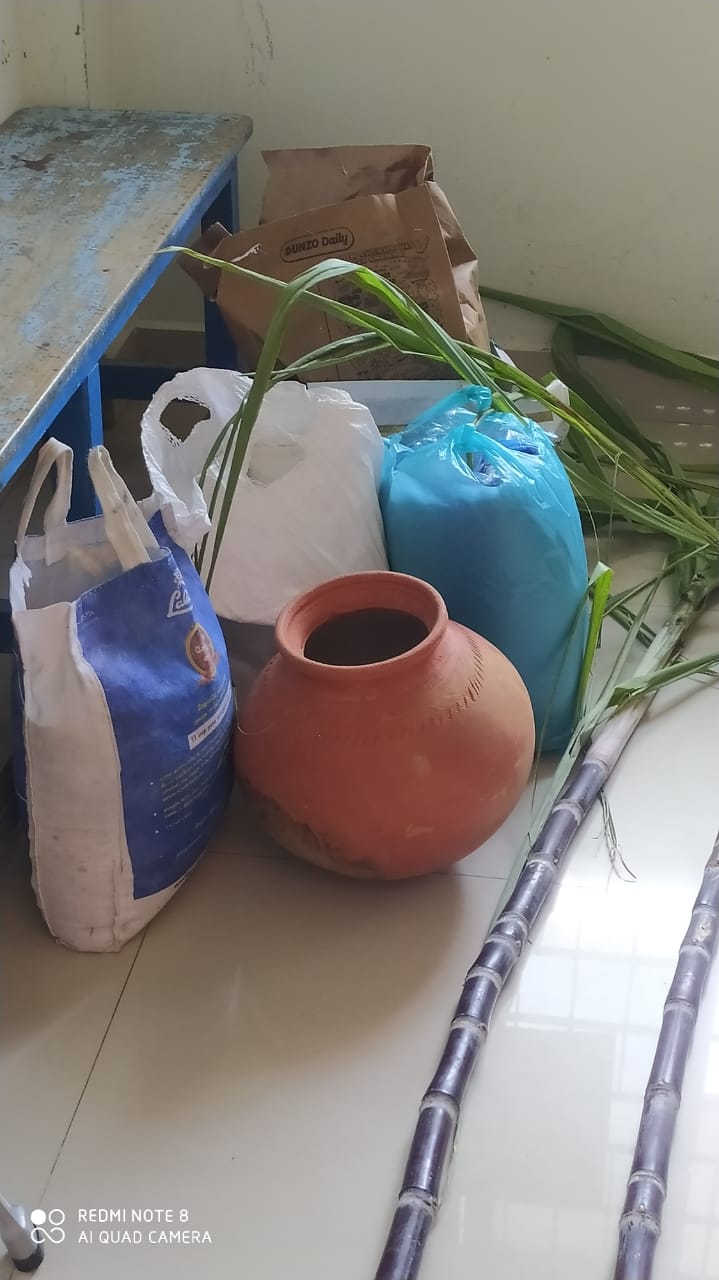 Pongal ingredients distribution at Home, Taramani on 14 -01-2023