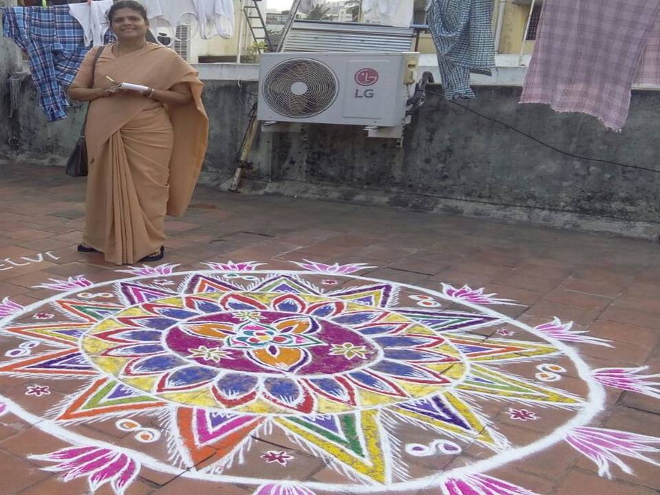 Kolam Competition was conducted for Women