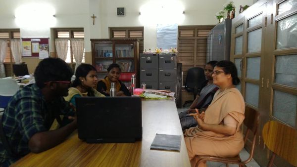 Social Development Coordinator trained internship students (Loyola College & Stella Maris College) on Child Protection Policy and POSCO.