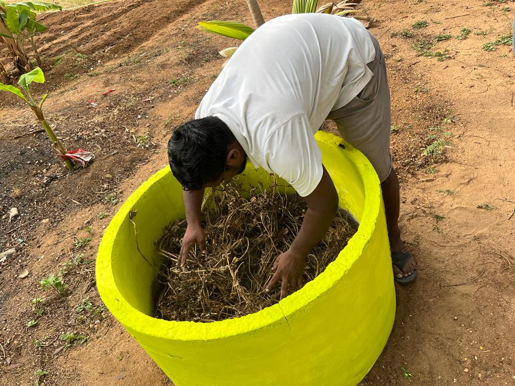 Preparing Vermi composting for Kitchen Gardening on 25th July 2023 