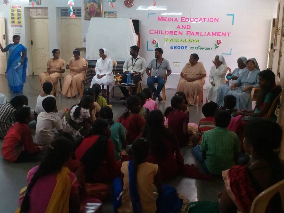 Workshop on Children Parliament and Media Education was conducted at Erode