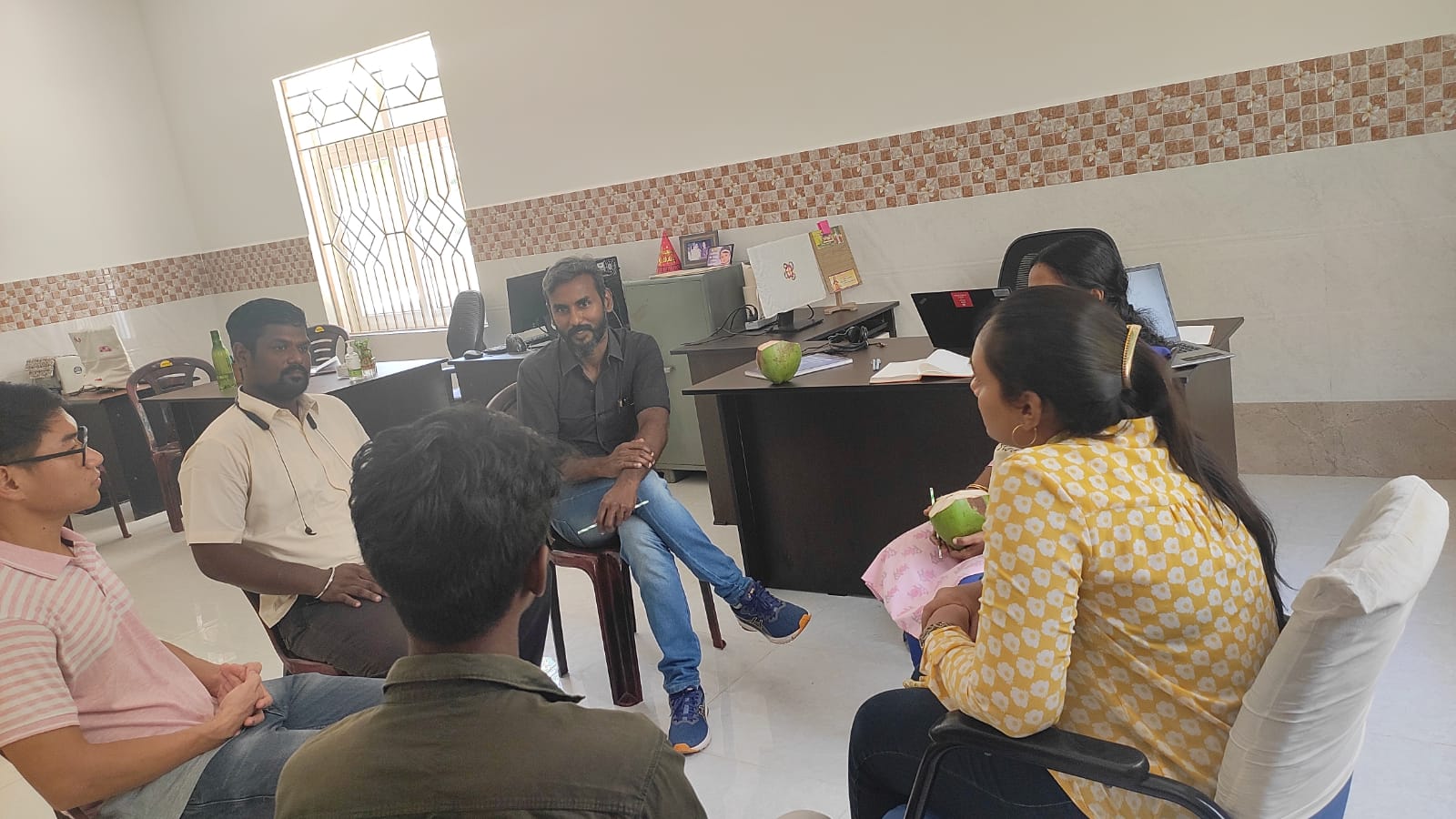 Visit from department of social work, Loyola College. Field work supervisor evaluate the intership students on 12 th April