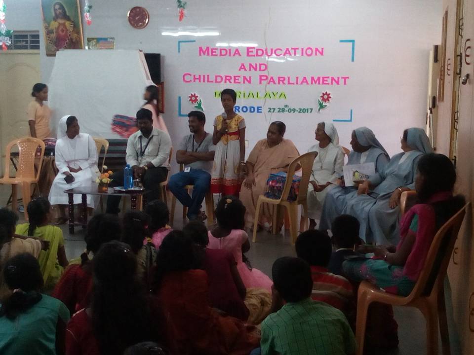 Workshop on Children Parliament and Media Education was conducted at Erode