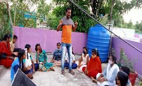 Motivation class for Grama shabakoottam on 02/10/2021 at  Children's Parliament, Jothi Nagar, Vellore District.