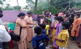 COVID precausion material were given to Children in Jothi Nagar, Vellore District