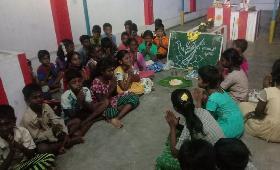 Supplementary Evening Study Center Saraswathi poojai celebrated on 14.10.2021  at Anmarudai Colony, Thiruvannamalai District