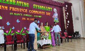 Sr. Nirmala Lazar - INM Mother Provincial Community Day. ARUWYE Staff members and SHG members part took in the event.