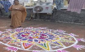 Kolam Competition was conducted for Women's Day in different places of Chennai