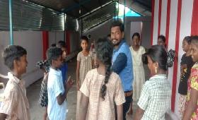 Training children on Children Parliament at Anmarudai, Thiruvannamalai District.