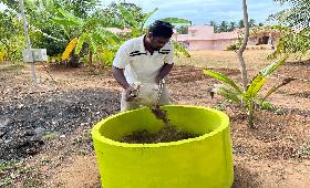 Preparing Vermi composting for Kitchen Gardening on 25th July 2023 