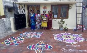 Kolam Competition was conducted for Women's Day in different places of Chennai