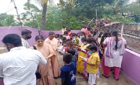 COVID precausion material were given to Children in Jothi Nagar, Vellore District